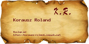 Korausz Roland névjegykártya